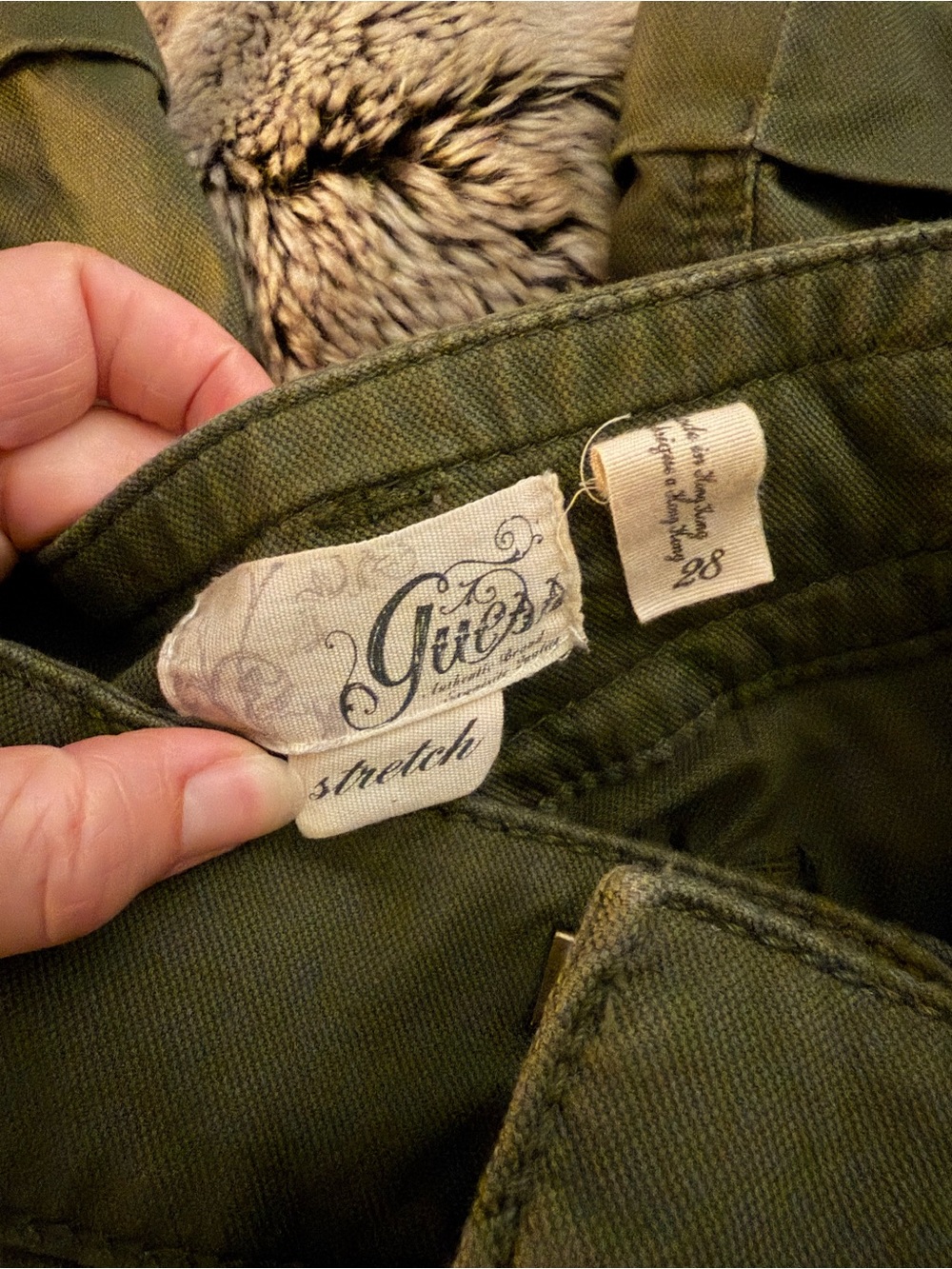 Guess Olive Green Stretch size 28 shorts